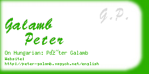 galamb peter business card